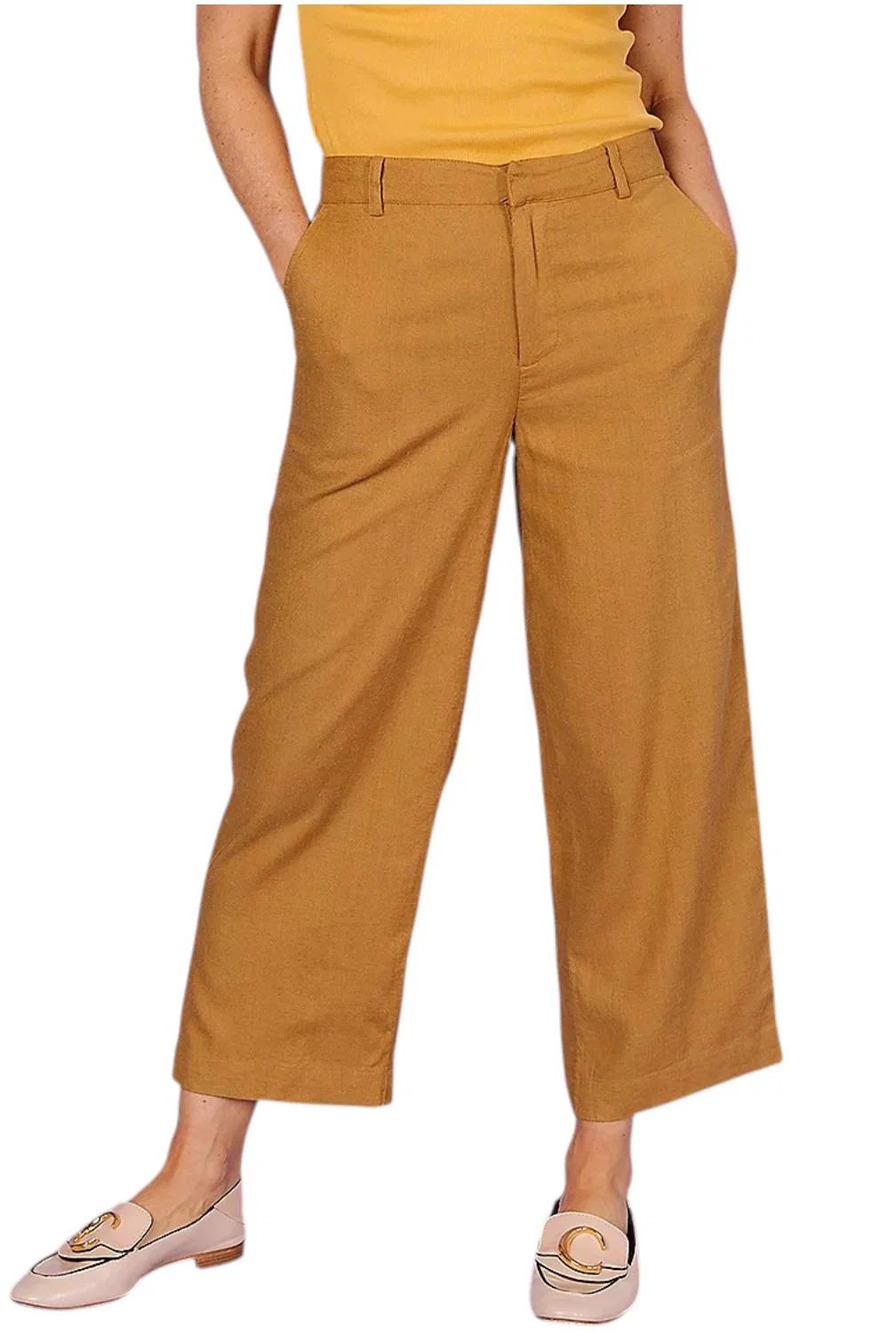 Candance Cameron Bure Women's Wide Leg Crop Pants Desert Ochre - Plus